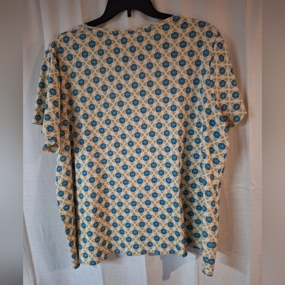 Croft & Barrow Blue and Cream Short Sleeve Tee - Picture 2 of 3